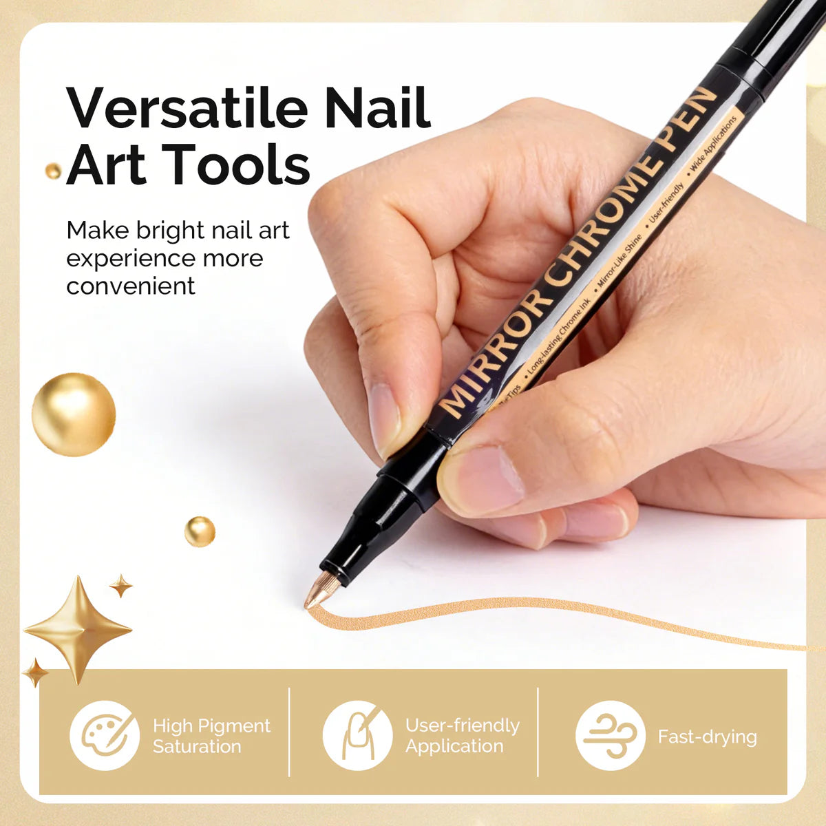 MelodySusie - Nail Art Pens Set Chrome Metallic 3 Colors - Nail Art at Beyond Polish