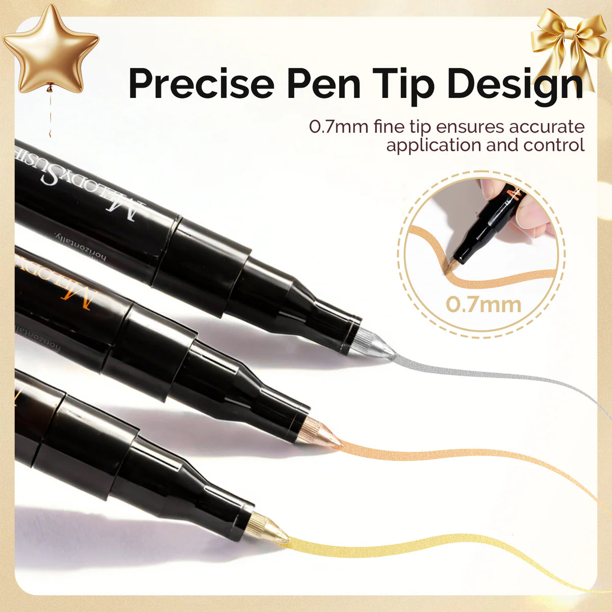 MelodySusie - Nail Art Pens Set Chrome Metallic 3 Colors - Nail Art at Beyond Polish