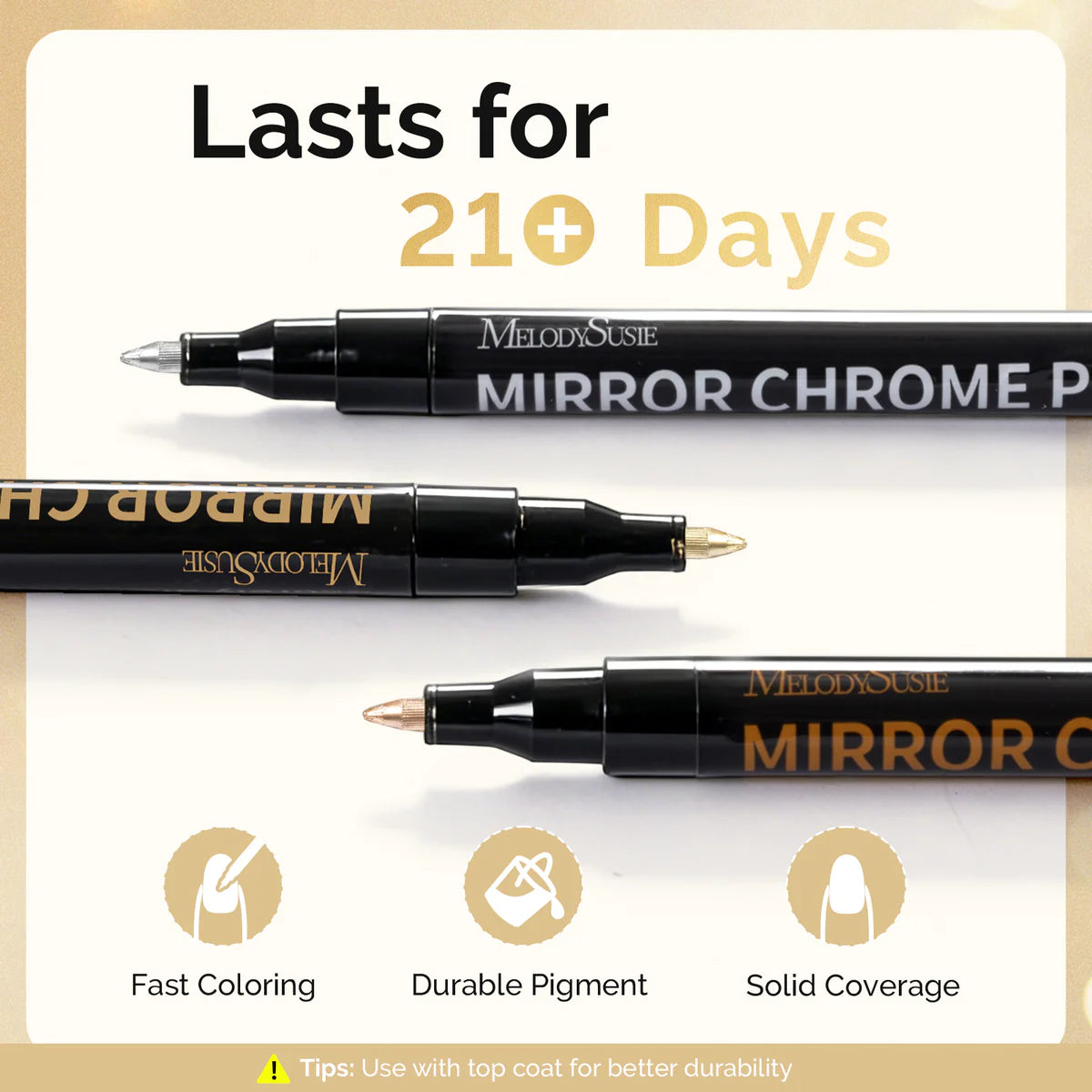 MelodySusie - Nail Art Pens Set Chrome Metallic 3 Colors - Nail Art at Beyond Polish