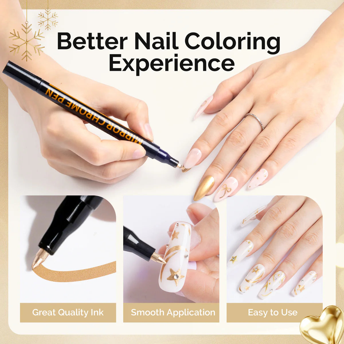 MelodySusie - Nail Art Pens Set Chrome Metallic 3 Colors - Nail Art at Beyond Polish