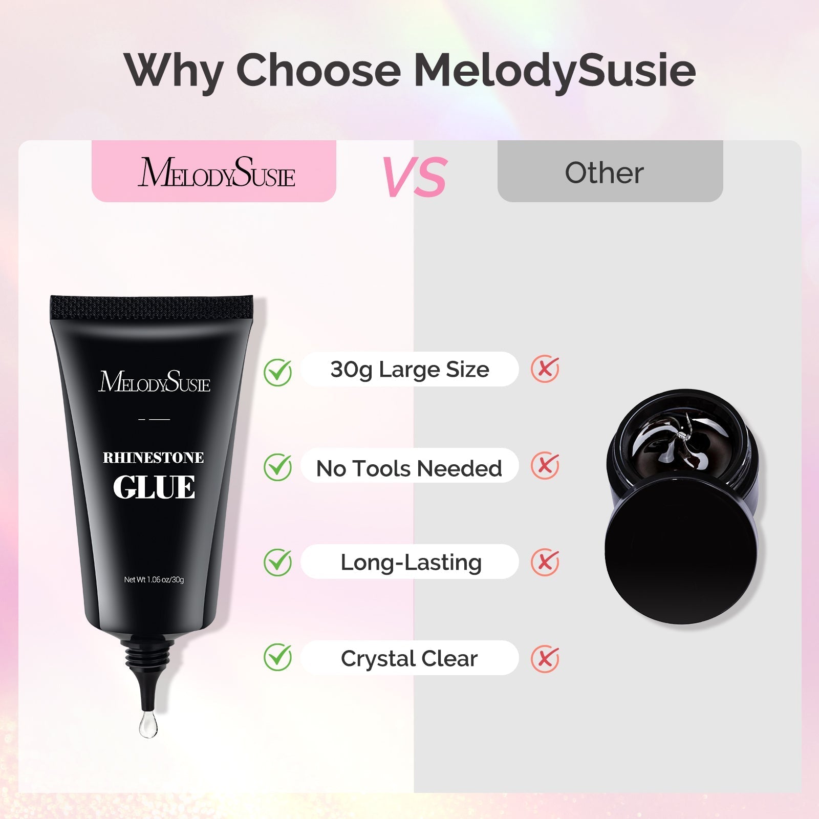 MelodySusie - Nail Rhinestone Glue 30G - Nail Art at Beyond Polish