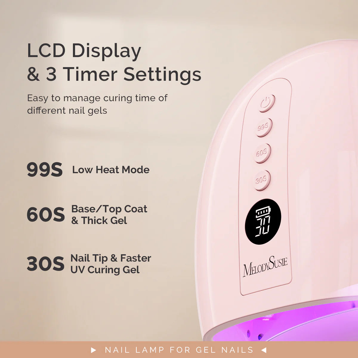 MelodySusie - New Upgraded P-Plus30Gt Rechargeable Cordless Uv/Led Nail Lamp - Pink - Manicure & Pedicure Tools at Beyond Polish