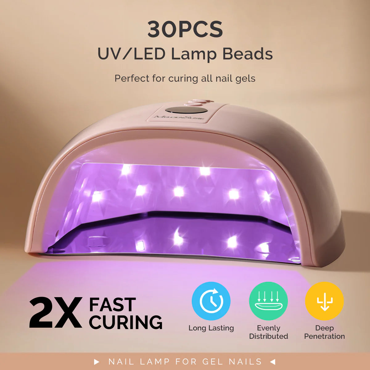 MelodySusie - New Upgraded P-Plus30Gt Rechargeable Cordless Uv/Led Nail Lamp - Pink - Manicure & Pedicure Tools at Beyond Polish