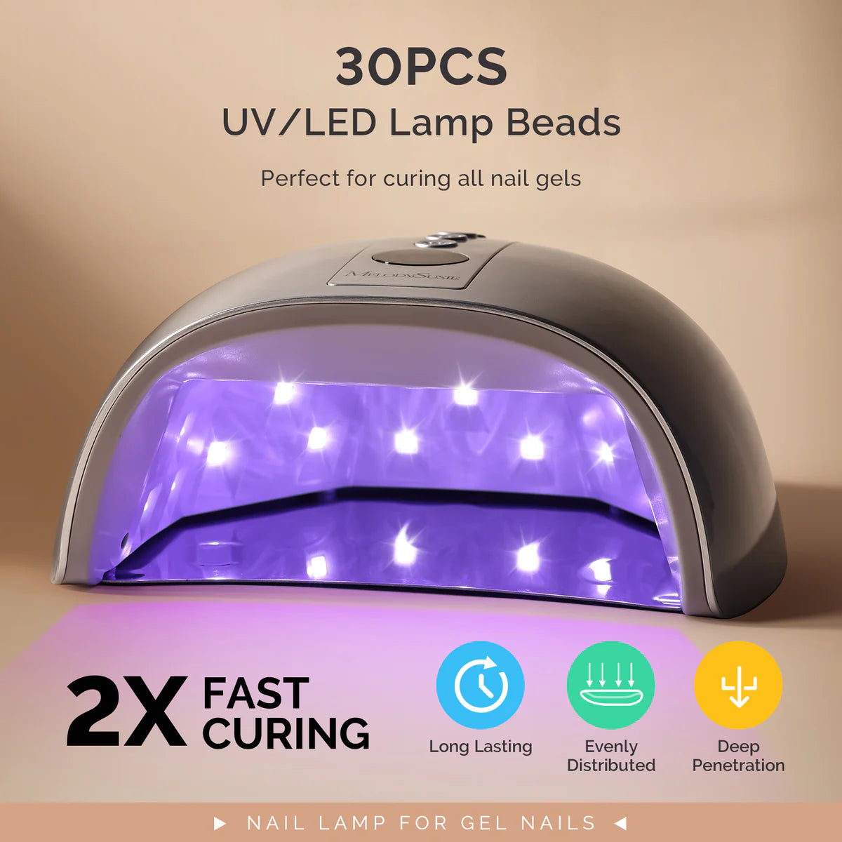 MelodySusie - New Upgraded P-Plus30Gt Rechargeable Cordless Uv/Led Nail Lamp - Silver - Manicure & Pedicure Tools at Beyond Polish