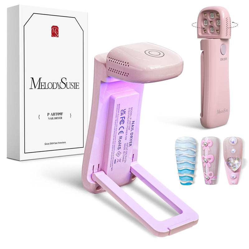 MelodySusie - P-ART09F Foldable & Standable 2-in-1 Design LED/UV Nail Lamp - Pink - Manicure & Pedicure Tools at Beyond Polish
