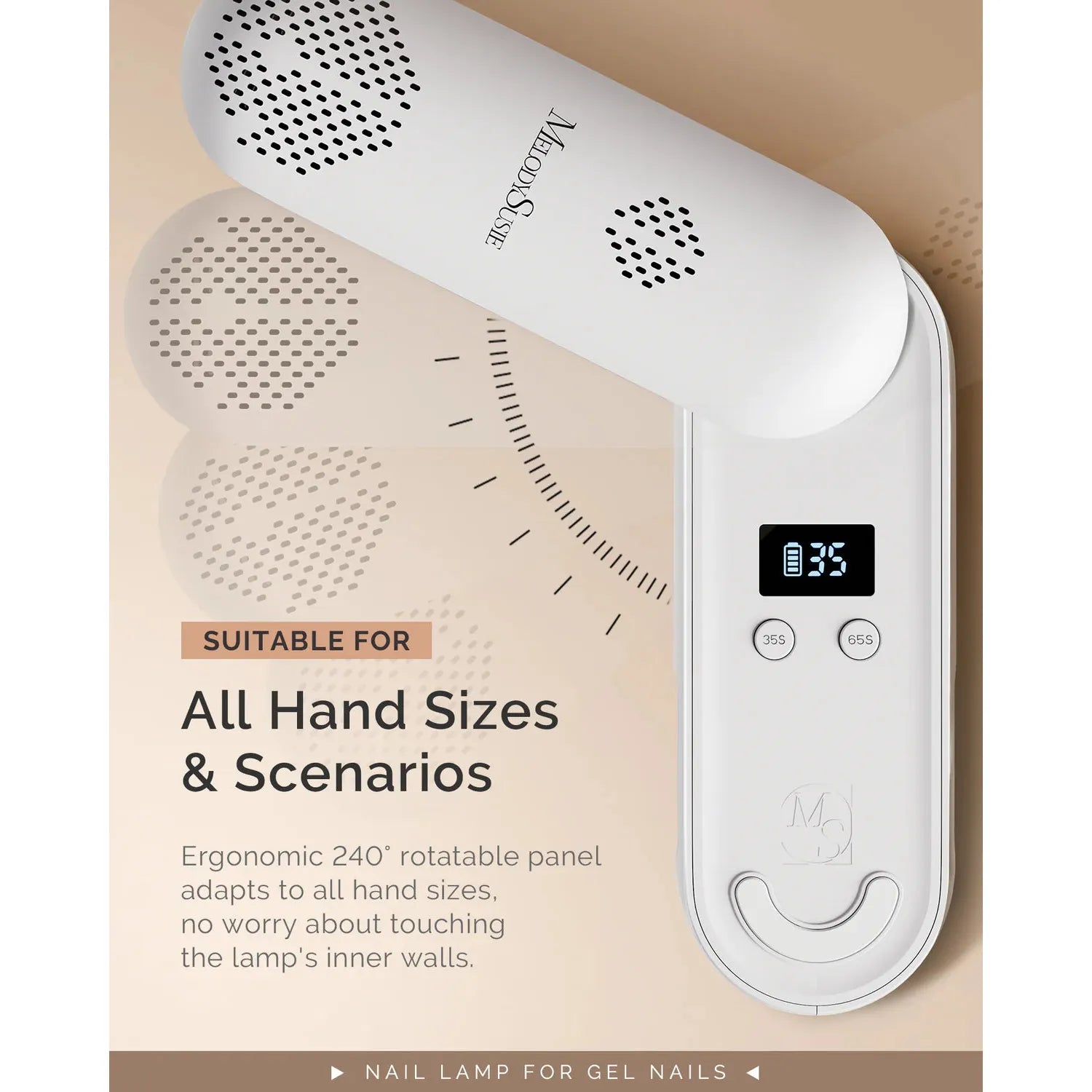 MelodySusie - P-Plus20F Innovative UV Protection Rechargeable UV/LED Nail Lamp - White - Manicure & Pedicure Tools at Beyond Polish