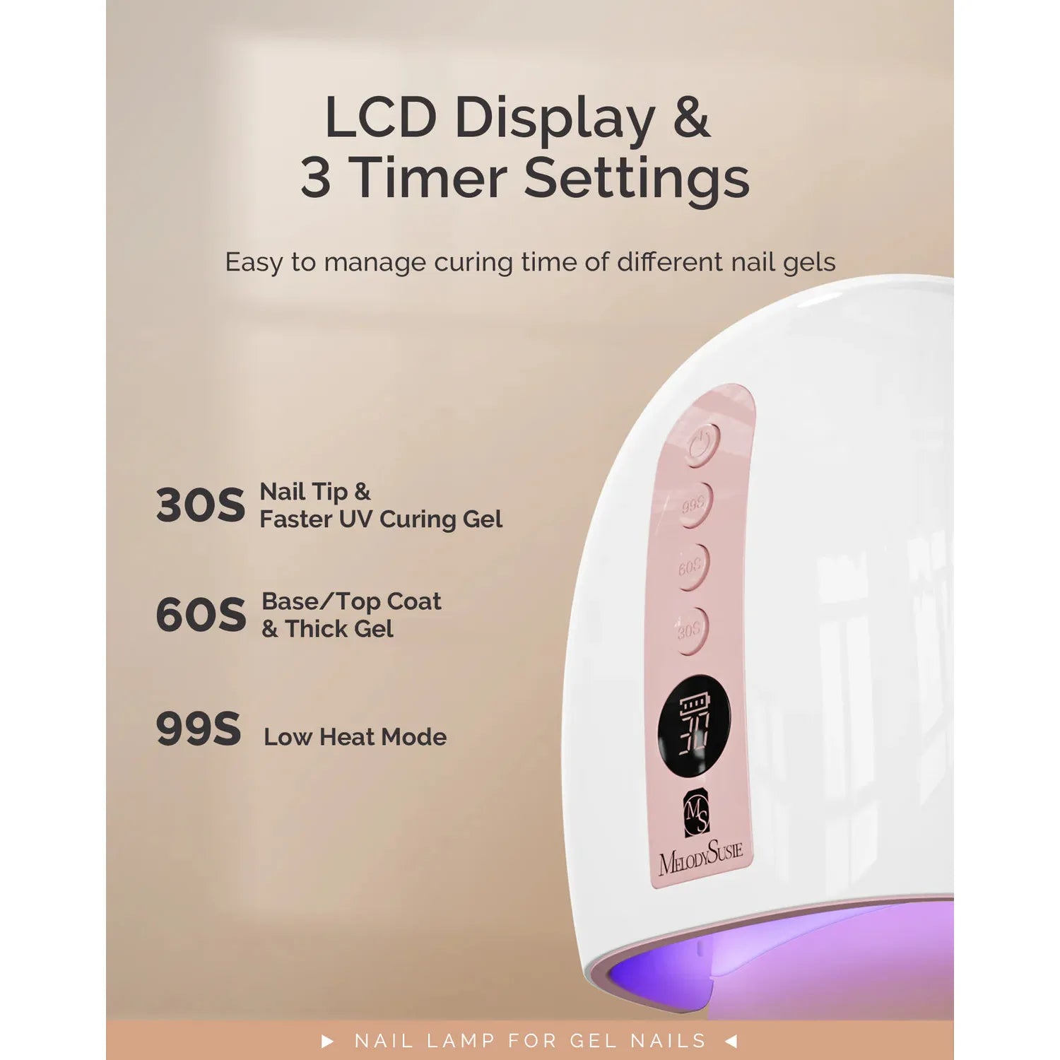 MelodySusie - P-Plus30G Rechargeable Cordless UV/LED Nail Lamp - Pink - Manicure & Pedicure Tools at Beyond Polish
