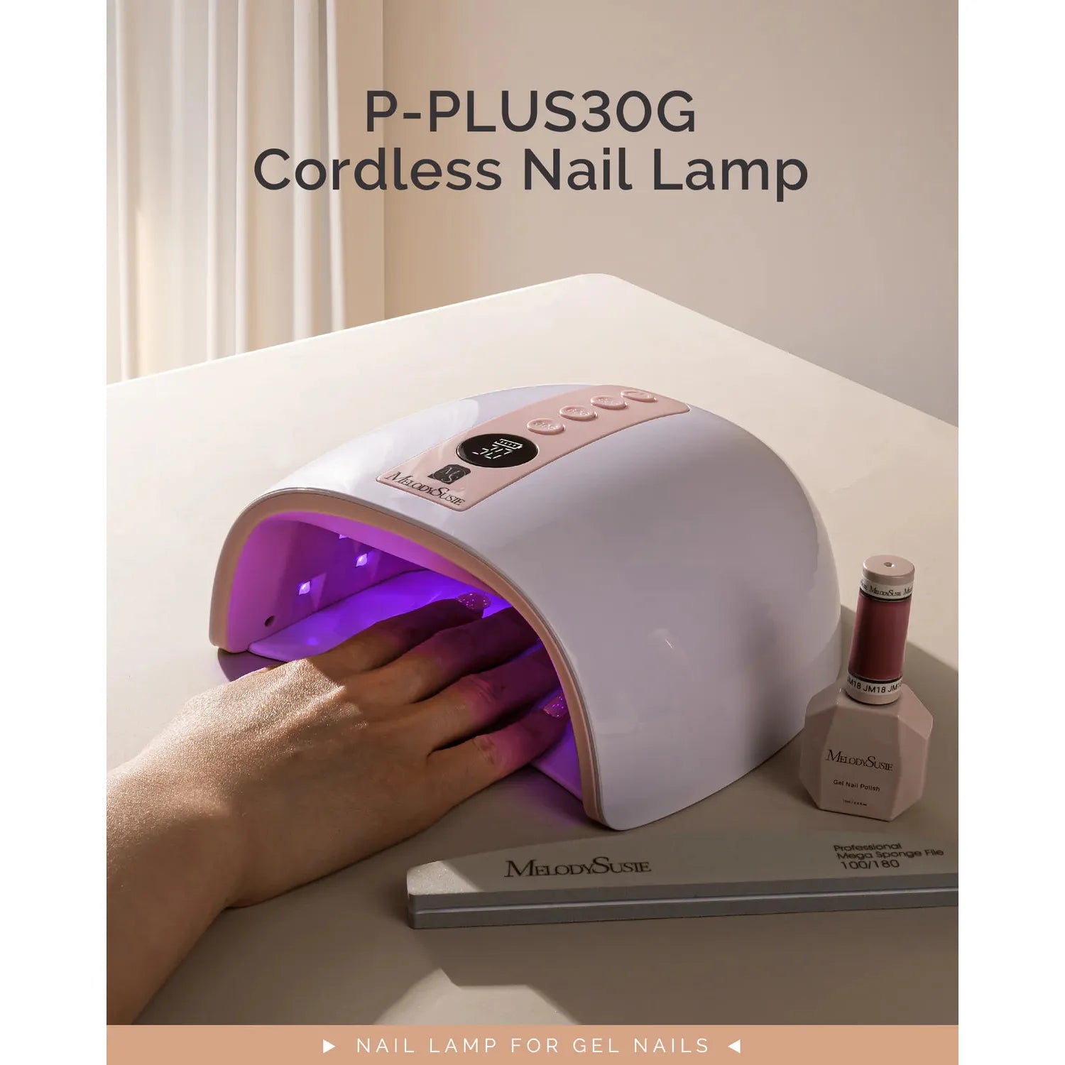 MelodySusie - P-Plus30G Rechargeable Cordless UV/LED Nail Lamp - Pink - Manicure & Pedicure Tools at Beyond Polish