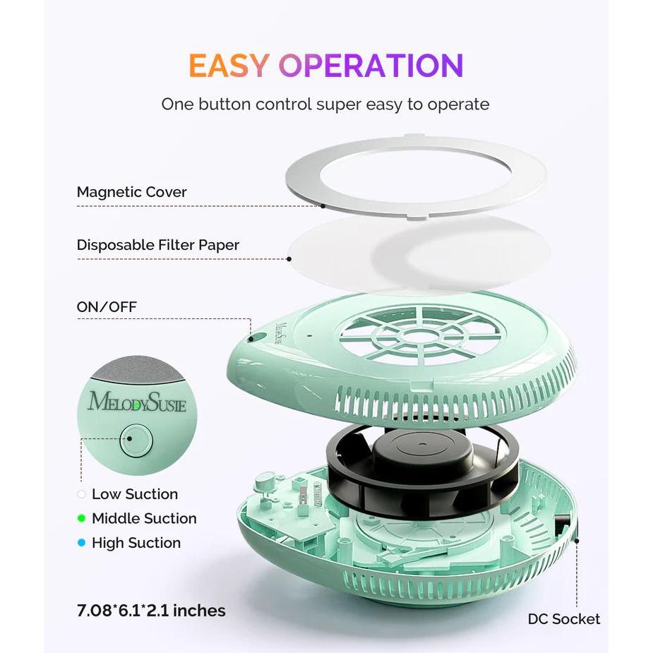 MelodySusie - PProR Cordless & Rechargeable Nail Dust Collector - Green - Manicure & Pedicure Tools at Beyond Polish