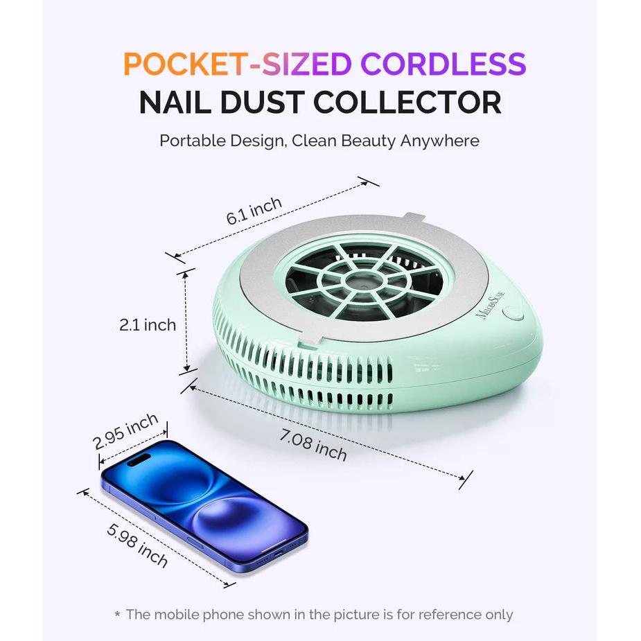 MelodySusie - PProR Cordless & Rechargeable Nail Dust Collector - Green - Manicure & Pedicure Tools at Beyond Polish