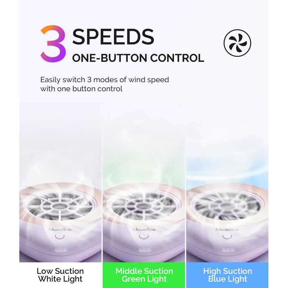 MelodySusie - PProR Cordless & Rechargeable Nail Dust Collector - Purple - Manicure & Pedicure Tools at Beyond Polish