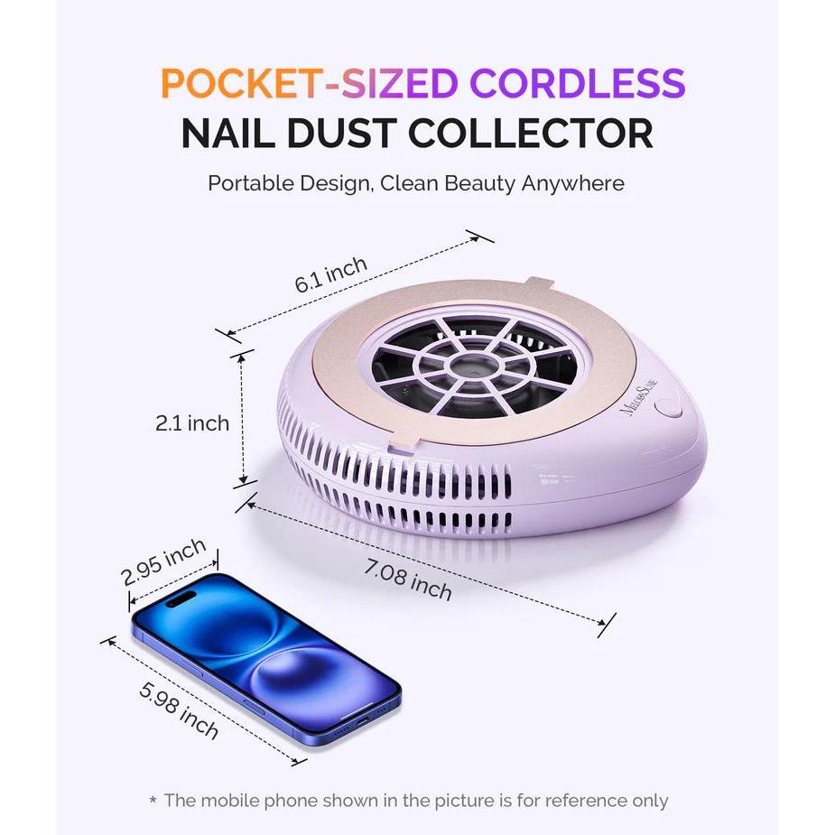 MelodySusie - PProR Cordless & Rechargeable Nail Dust Collector - Purple - Manicure & Pedicure Tools at Beyond Polish