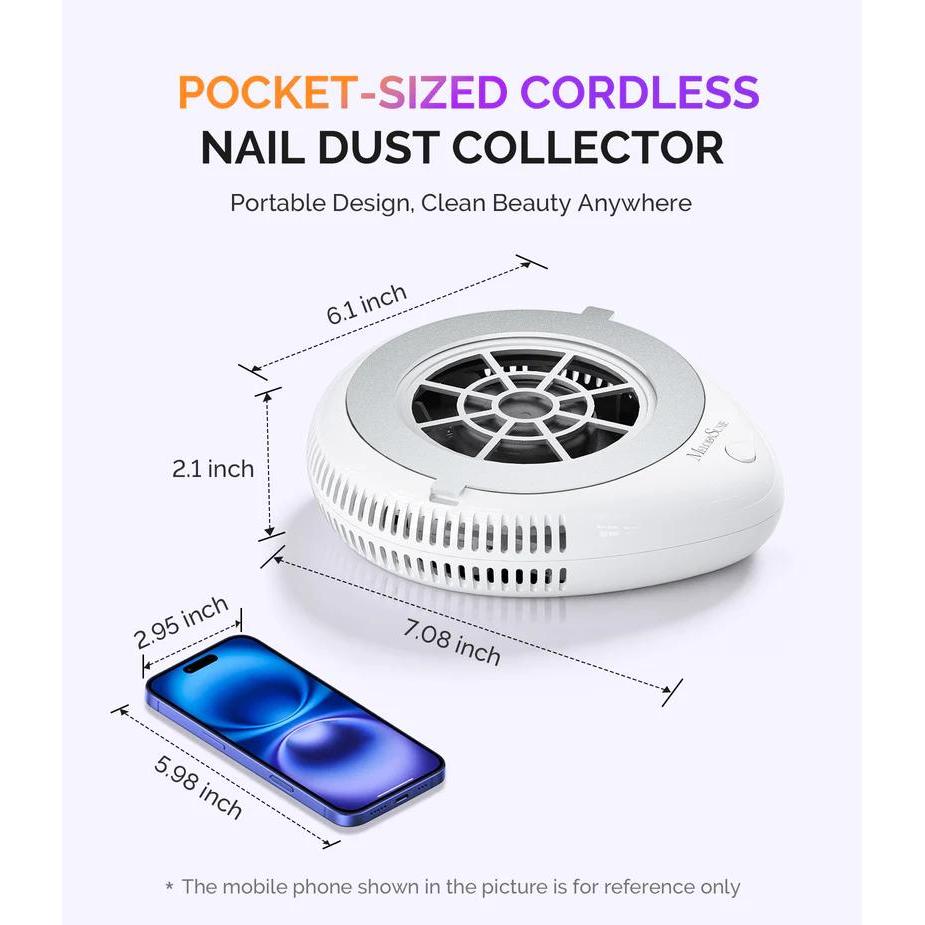 MelodySusie - PProR Cordless & Rechargeable Nail Dust Collector - White - Manicure & Pedicure Tools at Beyond Polish