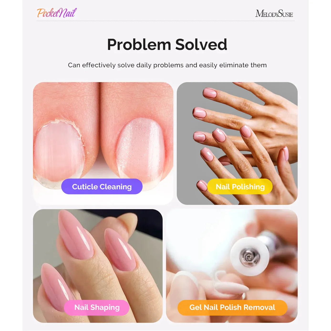 MelodySusie - PocketNail PC100GR/PC100G Innovative Pen-Shaped Portable Nail Drill 20,000RPM - Pleasing Pink - Manicure & Pedicure Tools at Beyond Polish