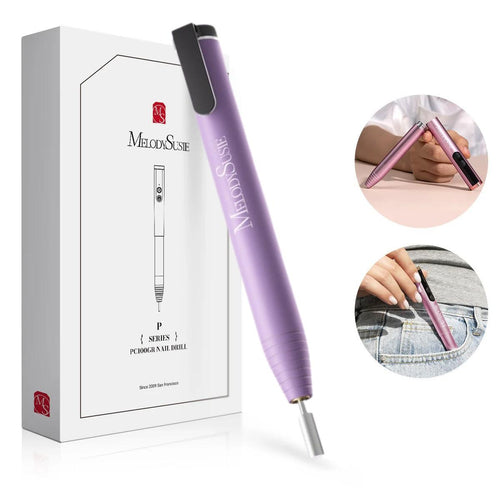 MelodySusie - PocketNail PC100GR/PC100G Innovative Pen-Shaped Portable Nail Drill 20,000RPM - Grape Ice