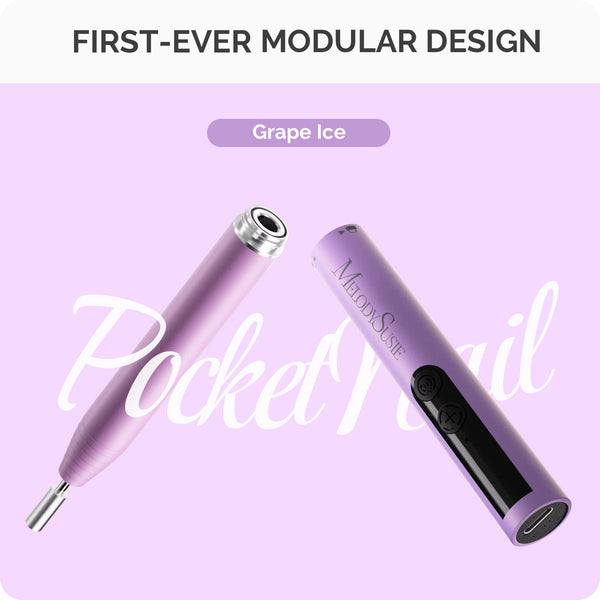 MelodySusie - PocketNail PC100GR/PC100G Innovative Pen-Shaped Portable Nail Drill 20,000RPM - Grape Ice - Manicure & Pedicure Tools at Beyond Polish