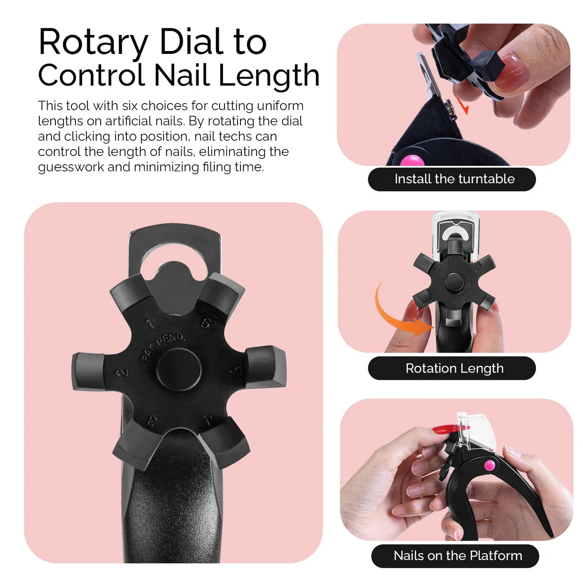 MelodySusie - Rotary Adjustable Stainless Steel Acrylic Nail Clippers - Black - Manicure & Pedicure Tools at Beyond Polish