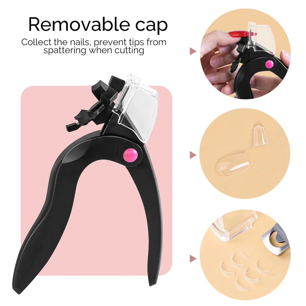 MelodySusie - Rotary Adjustable Stainless Steel Acrylic Nail Clippers - Black - Manicure & Pedicure Tools at Beyond Polish
