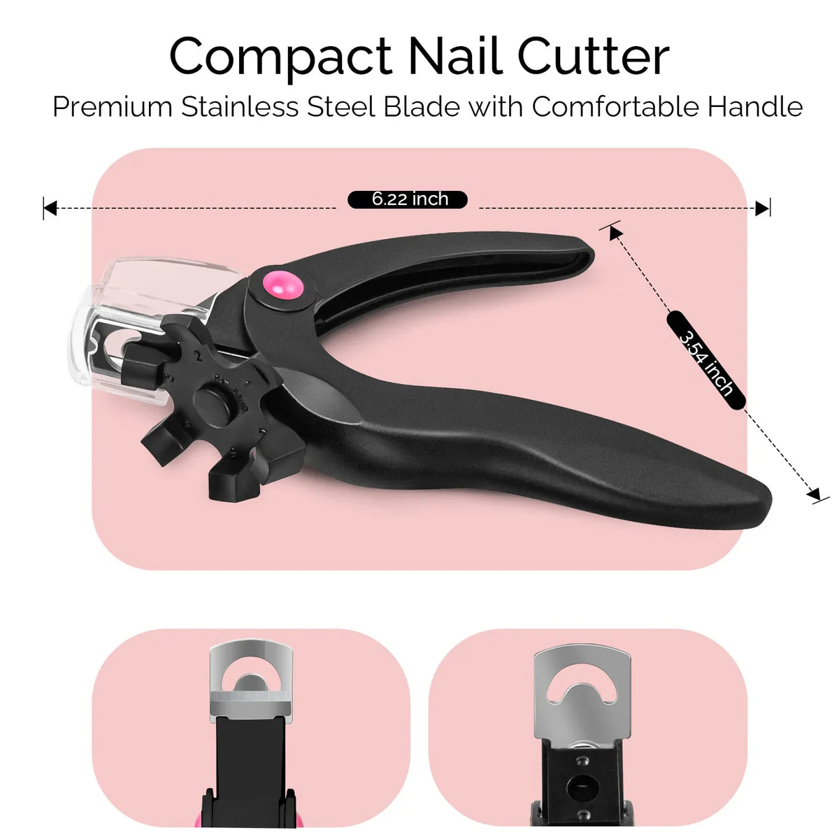 MelodySusie - Rotary Adjustable Stainless Steel Acrylic Nail Clippers - Black - Manicure & Pedicure Tools at Beyond Polish