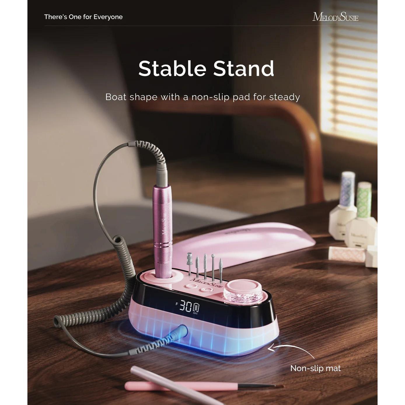 MelodySusie - SC320A Desktop Multifunctional Rechargeable Nail Drill 30,000RPM - Pink - Manicure & Pedicure Tools at Beyond Polish