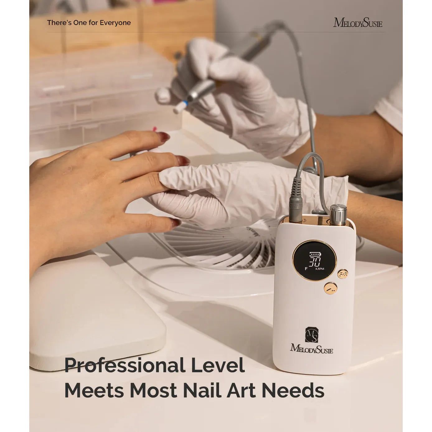 MelodySusie - SC320F Rechargeable Nail Drill 30000RPM - White - Manicure & Pedicure Tools at Beyond Polish