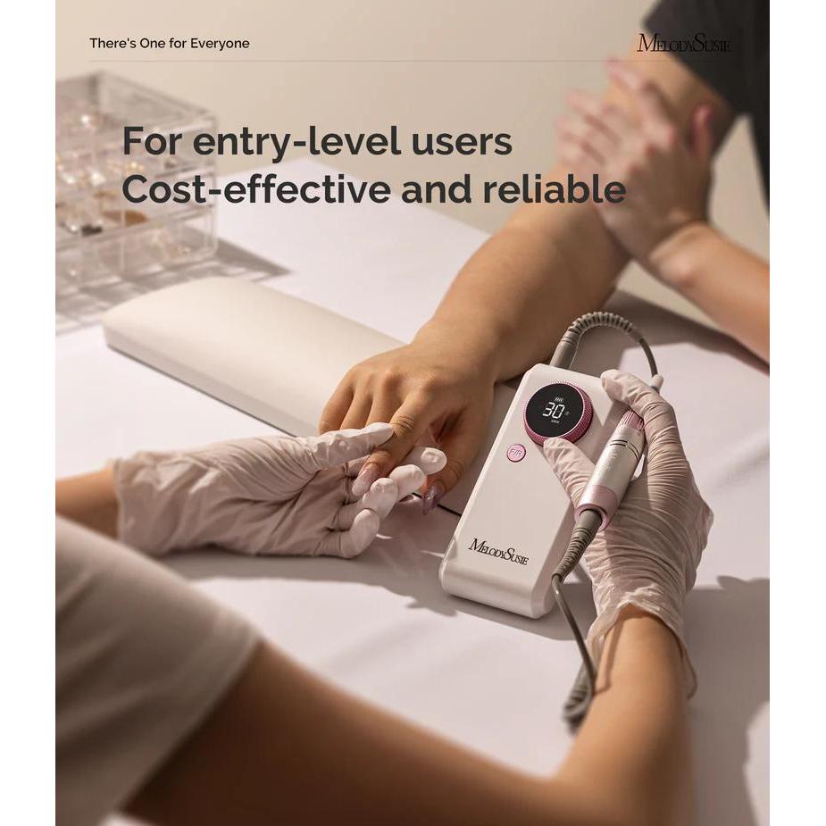 MelodySusie - SC330G Clip-On Rechargeable 2-in-1 Nail Drill with Built-In Stand 30,000RPM - Pink - Manicure & Pedicure Tools at Beyond Polish