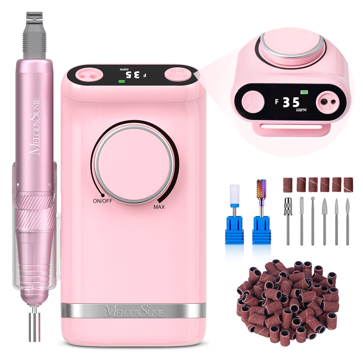 MelodySusie - SM320G 35000RPM Rechargeable Nail Drill - Pink - Manicure & Pedicure Tools at Beyond Polish