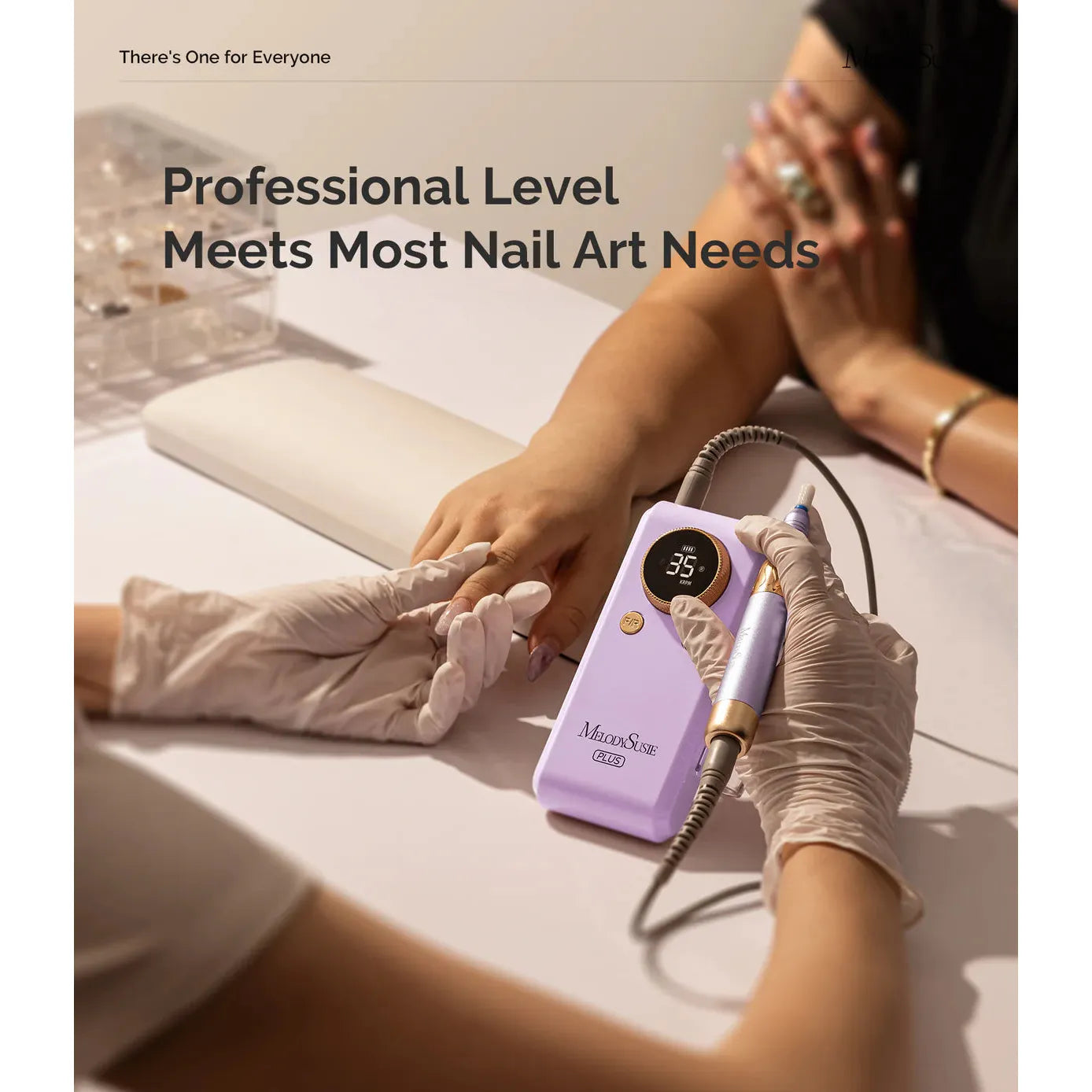 MelodySusie - Sm330G Clip-On Advanced Rechargeable 2-In-1 Nail Drill With Built-In Stand 35,000Rpm - Purple - Manicure & Pedicure Tools at Beyond Polish