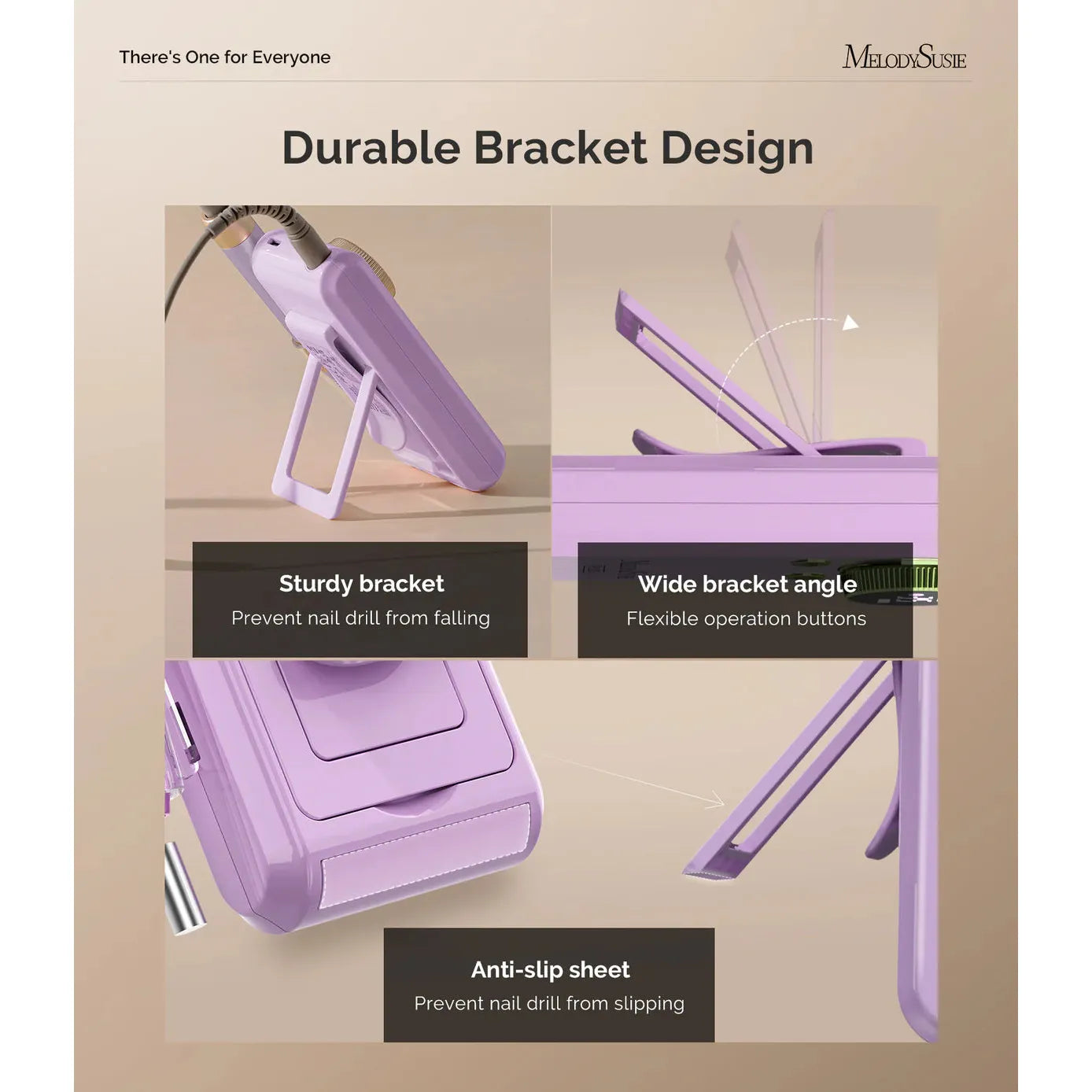 MelodySusie - Sm330G Clip-On Advanced Rechargeable 2-In-1 Nail Drill With Built-In Stand 35,000Rpm - Purple - Manicure & Pedicure Tools at Beyond Polish