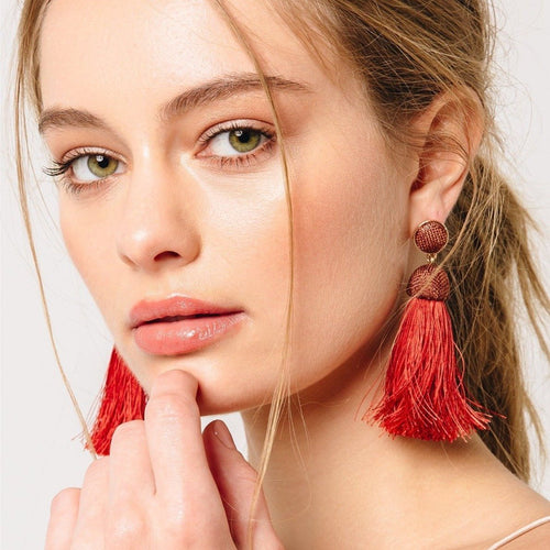 Merlot Tassel Earrings