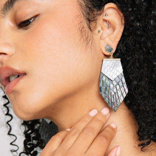 Metallic Fringe Drop Earrings