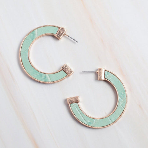 Modern Mint Hoop Earrings