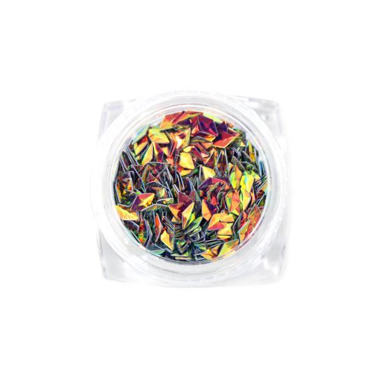 Nail Art Design - Diamond Gems Orange Green - Nail Art at Beyond Polish