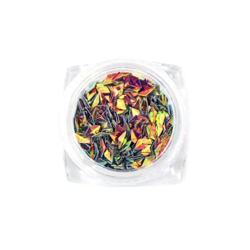 Nail Art Design - Diamond Gems Orange Green