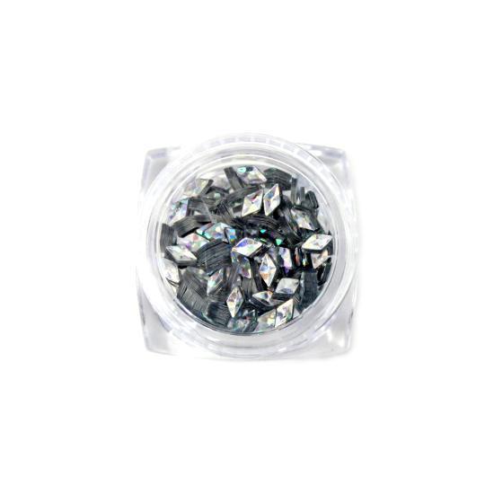 Nail Art Design - Diamond Gems Silver - Nail Art at Beyond Polish