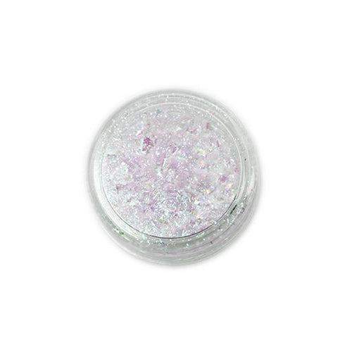 Nail Art Design - Glitter Flakes Iridescent Pink