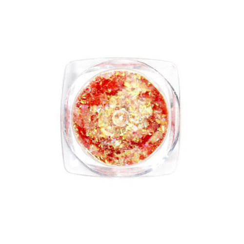 Nail Art Design - Glitter Flakes Orange