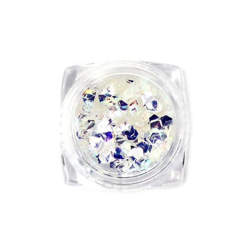 Nail Art Design - Pentagon Gems Silver