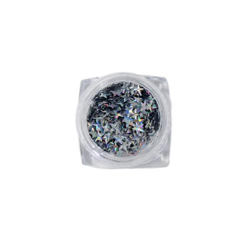 Nail Art Design - Star Gems Silver