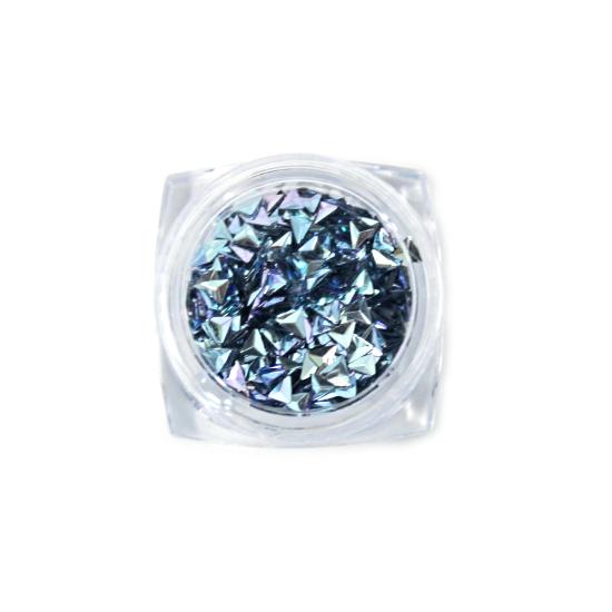 Nail Art Design - Triangle Gems Blue - Nail Art at Beyond Polish