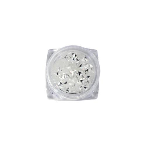 Nail Art Design - Triangle Gems Clear White