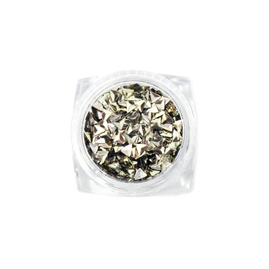 Nail Art Design - Triangle Gems Gold - Nail Art at Beyond Polish