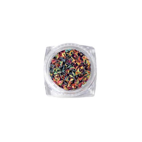 Nail Art Design - Triangle Gems Orange Green - Nail Art at Beyond Polish