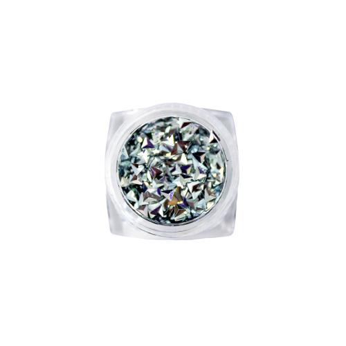 Nail Art Design - Triangle Gems Silver Green - Nail Art at Beyond Polish