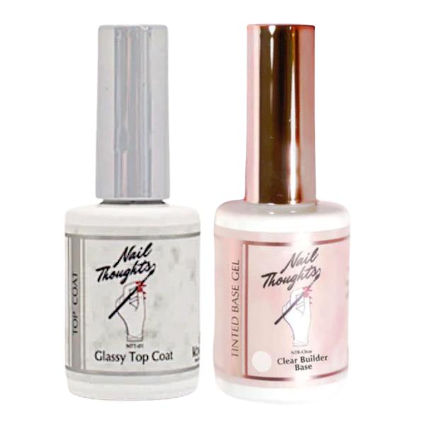 Nail Thoughts Color Gel - Top Coat + Clear Builder Base Gel - Top & Base Coats at Beyond Polish