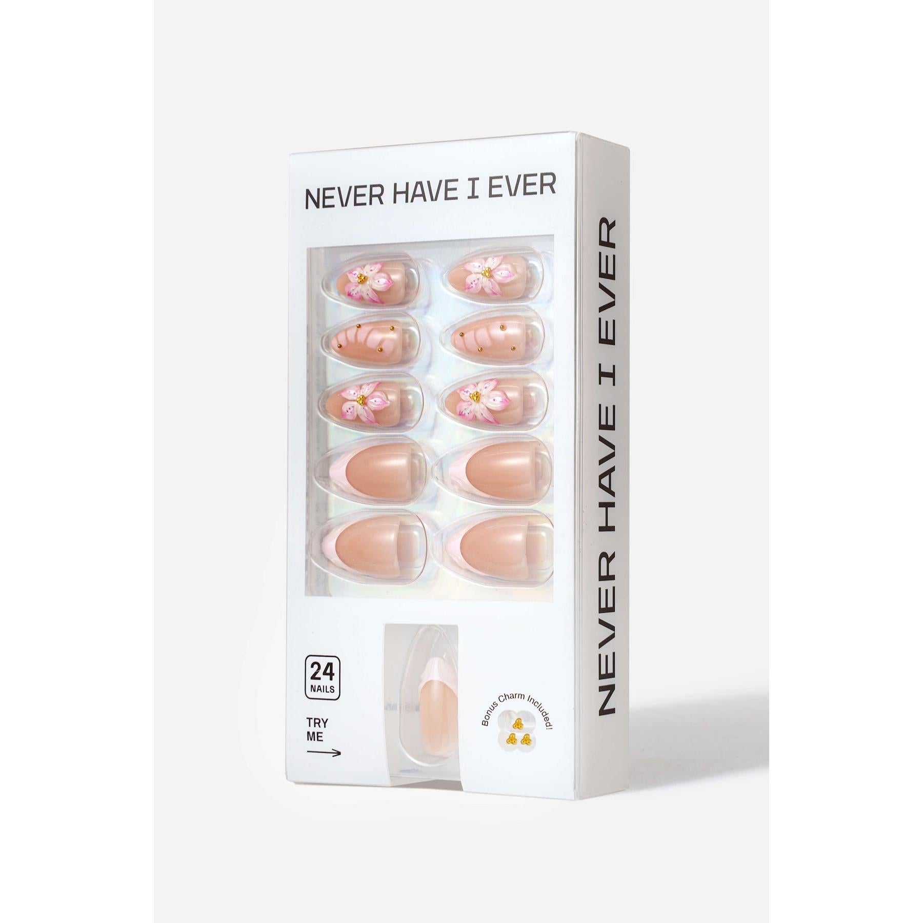 Never Have I Ever - Bloomy Girl - Short Almond Press-On Nails - Nail Extensions at Beyond Polish