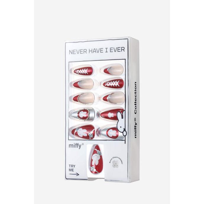 Never Have I Ever - Burgundy Miffy - Almond Press-On Nails - Nail Extensions at Beyond Polish