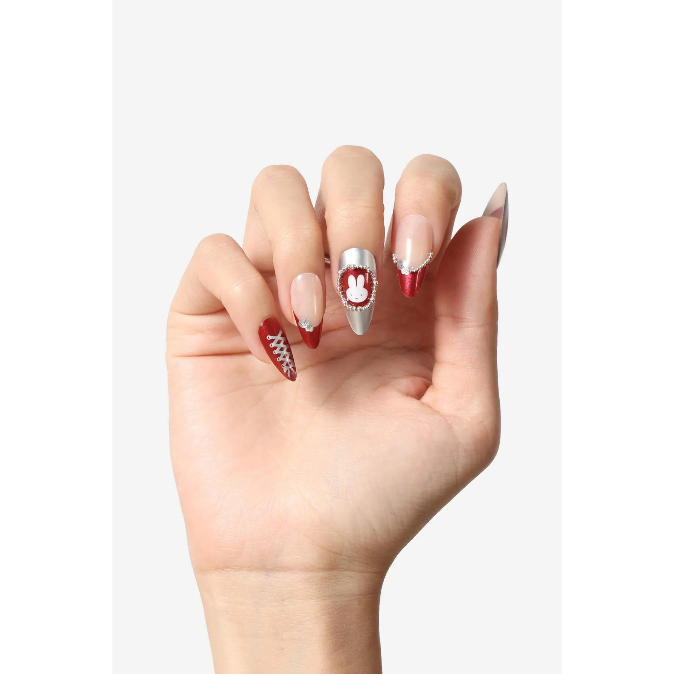 Never Have I Ever - Burgundy Miffy - Almond Press-On Nails - Nail Extensions at Beyond Polish