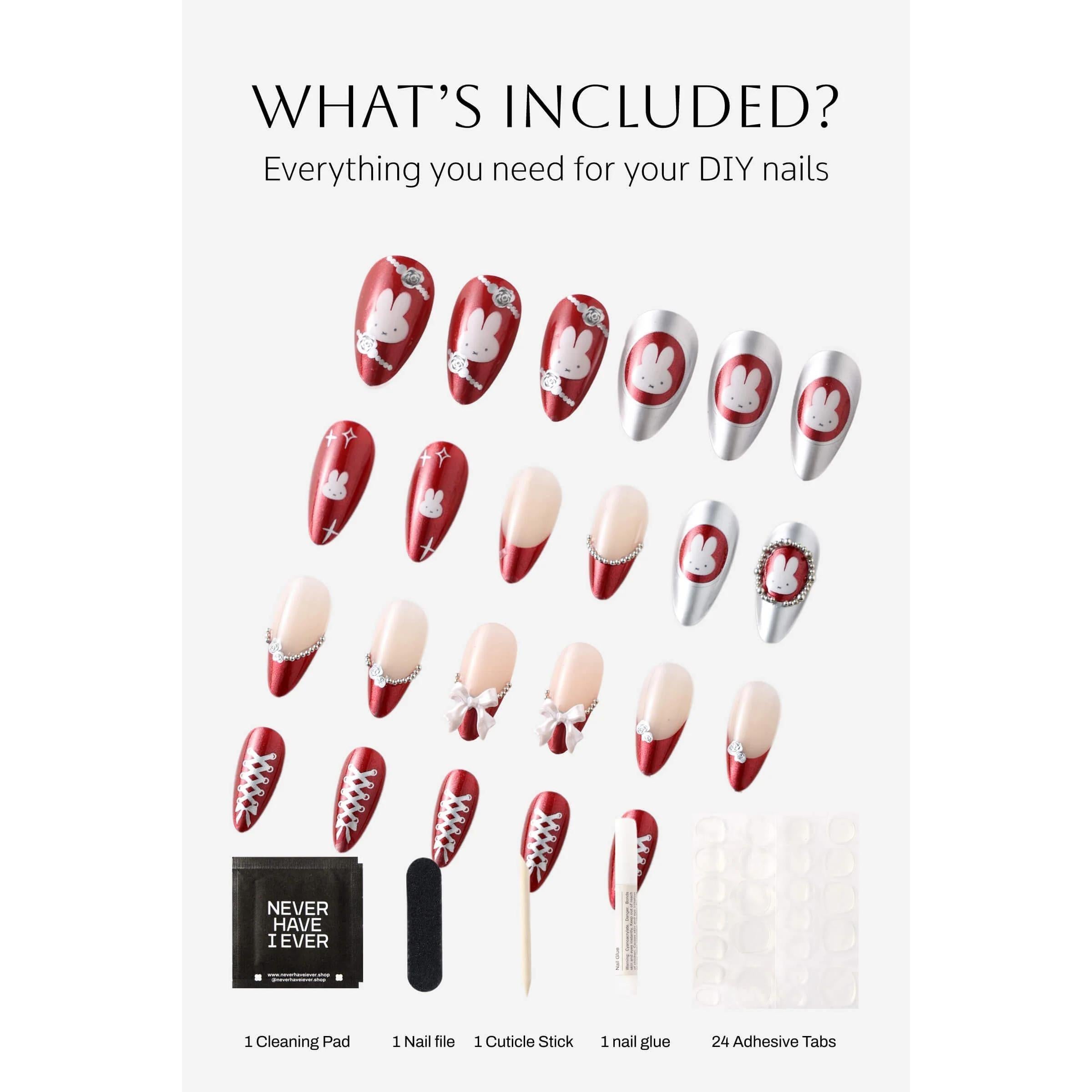 Never Have I Ever - Burgundy Miffy - Almond Press-On Nails - Nail Extensions at Beyond Polish