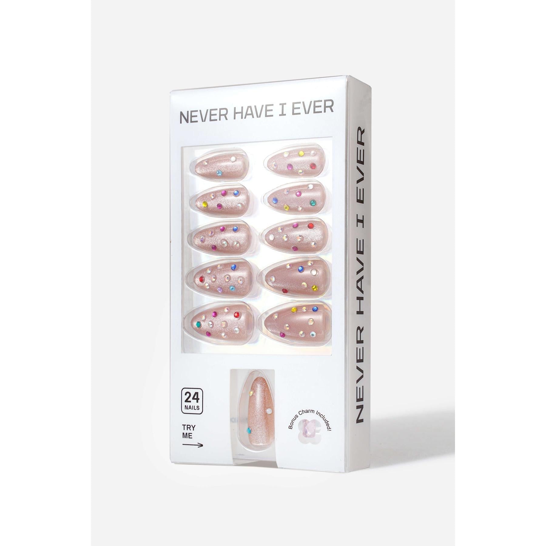 Never Have I Ever - Crystal Rain - Almond Press-On Nails - Nail Extensions at Beyond Polish